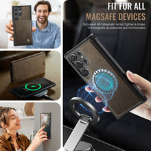 Load image into Gallery viewer, Casekis Leather Magnetic Flip Detachable Wallet Phone Case Brown