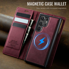 Load image into Gallery viewer, Casekis Leather Magnetic Flip Detachable Wallet Phone Case Red Wine