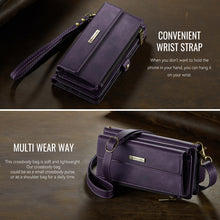 Charger l'image dans la galerie, Casekis Crossbody Leather Wallet RFID Phone Case Purple