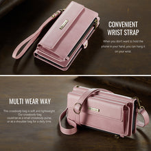 Load image into Gallery viewer, Casekis Crossbody Leather Wallet RFID Phone Case Pink
