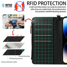 Загрузить изображение в средство просмотра галереи, Casekis Cardholder Case with Wrist Strap,Compatible with MagSafe,Zipper Pocket,Black