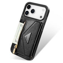 Carregar imagem no visualizador da galeria, Casekis Crossbody Strap Leather Magnetic Wallet Phone Case Black