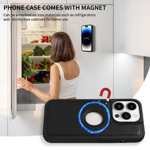 Загрузить изображение в средство просмотра галереи, Casekis Cardholder Case with Wrist Strap,Compatible with MagSafe,Zipper Pocket,Black
