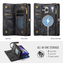 Load image into Gallery viewer, Casekis Wrist Strap Zipper Wallet Phone Case Black