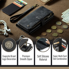 Load image into Gallery viewer, Casekis Leather Zipper Phone Case Black