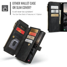 Load image into Gallery viewer, Casekis Leather Zipper Phone Case Black