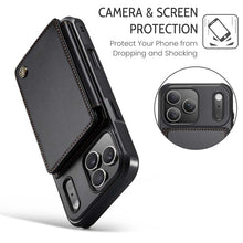 Load image into Gallery viewer, Casekis RFID Cardholder Wallet Phone Case Black