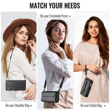 Load image into Gallery viewer, Casekis Cardholer Zipper Wallet Crossbody Phone Case Black