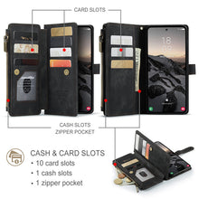 Load image into Gallery viewer, Casekis Leather Zipper Phone Case Black