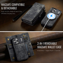Load image into Gallery viewer, Casekis Wrist Strap Zipper Wallet Phone Case Black