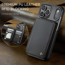 Load image into Gallery viewer, Casekis RFID Cardholder Wallet Phone Case Black