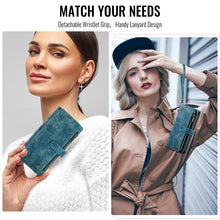 Load image into Gallery viewer, Casekis Leather Zipper Phone Case Blue