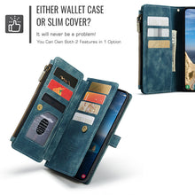 Load image into Gallery viewer, Casekis Leather Zipper Phone Case Blue