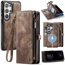 Load image into Gallery viewer, Casekis Wrist Strap Zipper Wallet Phone Case Brown
