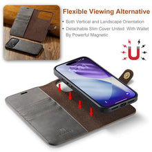 Carica l'immagine nel visualizzatore di Gallery, Casekis Detachable Leather Wallet Phone Case Gray