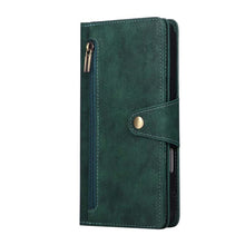 Carica l'immagine nel visualizzatore di Gallery, Casekis Studded Zip Leather Wallet Wristlet Phone Case Green