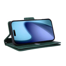 Carica l'immagine nel visualizzatore di Gallery, Casekis Studded Zip Leather Wallet Wristlet Phone Case Green