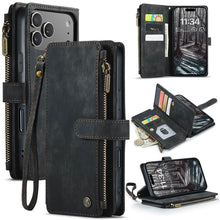 Load image into Gallery viewer, Casekis Leather Zipper Phone Case Black