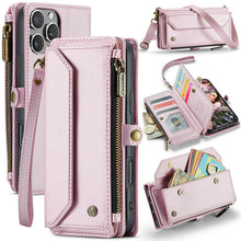 Lade das Bild in den Galerie-Viewer, Casekis Cardholer Zipper Wallet Crossbody Phone Case Pink