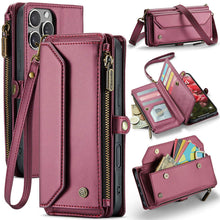 Carregar imagem no visualizador da galeria, Casekis Cardholer Zipper Wallet Crossbody Phone Case Red