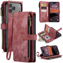 Load image into Gallery viewer, Casekis Leather Zipper Phone Case Red