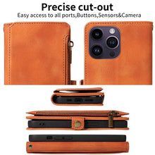 Carica l'immagine nel visualizzatore di Gallery, Casekis Zipper RFID Wallet Phone Case Brown