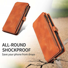 Carica l'immagine nel visualizzatore di Gallery, Casekis Zipper RFID Wallet Phone Case Brown