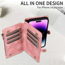 Muat gambar ke penampil Galeri, Casekis Zipper RFID Wallet Phone Case Pink