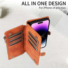 Carica l'immagine nel visualizzatore di Gallery, Casekis Zipper RFID Wallet Phone Case Brown