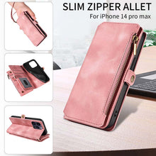 Muat gambar ke penampil Galeri, Casekis Zipper RFID Wallet Phone Case Pink