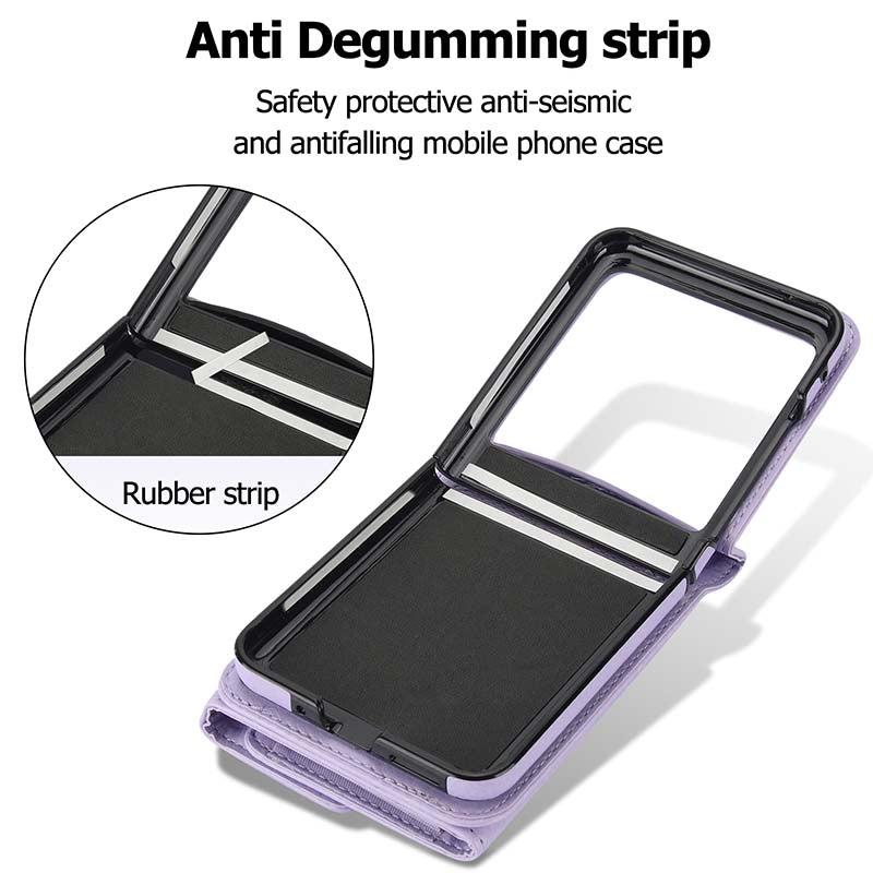 Casekis Moto Razr 40 Ultra Cardholder Crossbody Leather Phone Case Purple