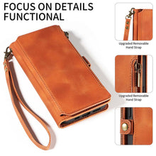 Carica l'immagine nel visualizzatore di Gallery, Casekis Zipper RFID Wallet Phone Case Brown