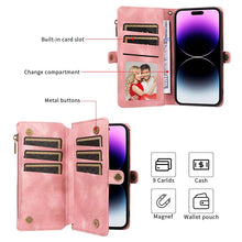 Muat gambar ke penampil Galeri, Casekis Zipper RFID Wallet Phone Case Pink