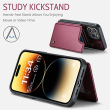 Görseli Galeri görüntüleyiciye yükleyin, Casekis RFID Cardholder Wallet Phone Case Red Wine