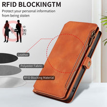 Carica l'immagine nel visualizzatore di Gallery, Casekis Zipper RFID Wallet Phone Case Brown