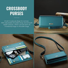 Carica l'immagine nel visualizzatore di Gallery, Casekis Multifunctional Leather Crossbody Phone Bag Green