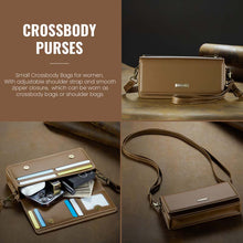Load image into Gallery viewer, Casekis Multifunctional Leather Crossbody Phone Bag Brown