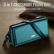 Carica l'immagine nel visualizzatore di Gallery, Casekis Multifunctional Leather Crossbody Phone Bag Green