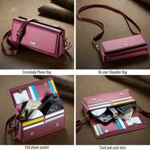Load image into Gallery viewer, Casekis Multifunctional Leather Crossbody Phone Bag Red