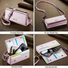 Carica l'immagine nel visualizzatore di Gallery, Casekis Multifunctional Leather Crossbody Phone Bag Pink