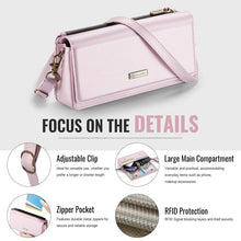 Carica l'immagine nel visualizzatore di Gallery, Casekis Multifunctional Leather Crossbody Phone Bag Pink