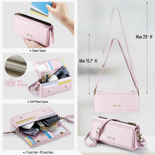 Carica l'immagine nel visualizzatore di Gallery, Casekis Multifunctional Leather Crossbody Phone Bag Pink