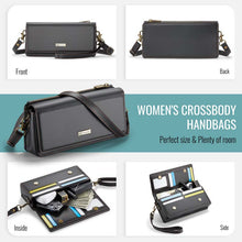 Load image into Gallery viewer, Casekis Multifunctional Leather Crossbody Phone Bag Black