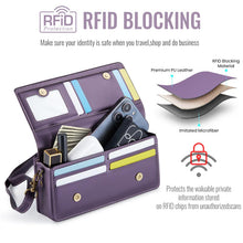 Load image into Gallery viewer, Casekis Multifunctional Leather Crossbody Phone Bag Purple