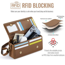 Load image into Gallery viewer, Casekis Multifunctional Leather Crossbody Phone Bag Brown