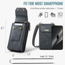 Carregar imagem no visualizador da galeria, Casekis Crossbody RFID Zipper Phone Bag Black