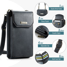 Carregar imagem no visualizador da galeria, Casekis Crossbody RFID Zipper Phone Bag Black