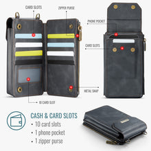 Carregar imagem no visualizador da galeria, Casekis Crossbody RFID Zipper Phone Bag Black