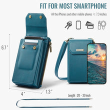 गैलरी व्यूवर में इमेज लोड करें, Casekis Crossbody RFID Zipper Phone Bag Blue