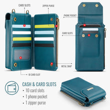 गैलरी व्यूवर में इमेज लोड करें, Casekis Crossbody RFID Zipper Phone Bag Blue